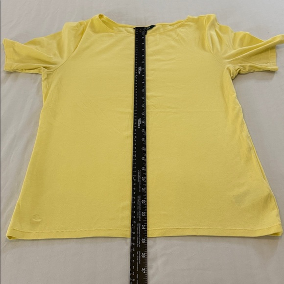 Lauren Ralph Lauren Yellow Short Sleeve Stretch Tee Top Tall Cotton Blend - XL - Picture 8 of 8